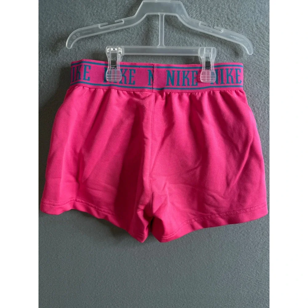 Nike Athletic Shorts Girls Medium Hot Pink Teal Trim Activewear Running‎ Shorts